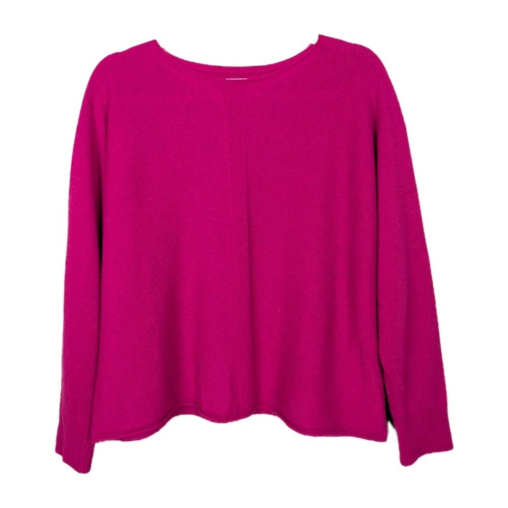 BIANCO & BLU Bright Pink Knit Sweater Merino Blend Long Sleeve Women's Small